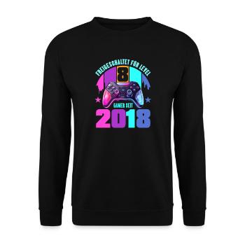 8e anniversaire, jeunes filles - Sweat-shirt Unisexe - noir - Devant - Alina (178cm) & Michal (187cm)