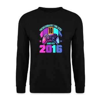 10. Geburtstag Junge Mädchen - Unisex Pullover - Schwarz - Vorne - Alina (178cm) & Michal (187cm)