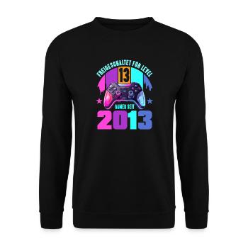 13e anniversaire, jeunes filles - Sweat-shirt Unisexe - noir - Devant - Alina (178cm) & Michal (187cm)