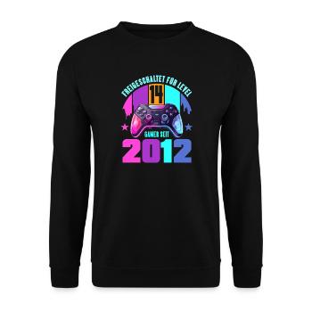 14. Geburtstag Junge Mädchen - Unisex Pullover - Schwarz - Vorne - Alina (178cm) & Michal (187cm)