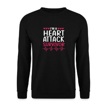 Herzinfarkt - Unisex Pullover - Schwarz - Vorne - Alina (178cm) & Michal (187cm)