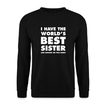 Die beste Schwester-Tee der Welt - Unisex Pullover - Schwarz - Vorne - Alina (178cm) & Michal (187cm)