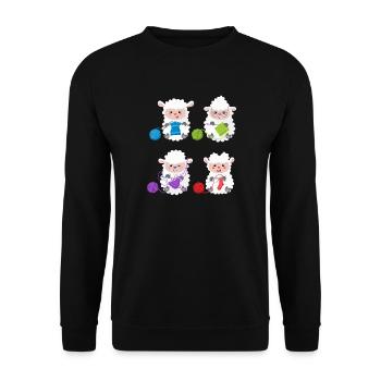 Lambs Knit Yarn Pals - Unisex Pullover - Schwarz - Vorne - Alina (178cm) & Michal (187cm)