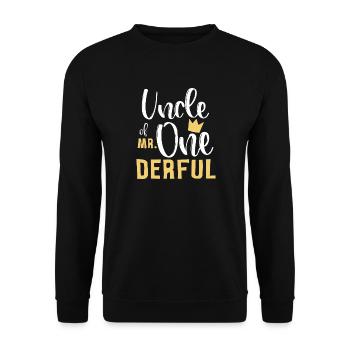 Onkel von One Derful Crown Tee - Unisex Pullover - Schwarz - Vorne - Alina (178cm) & Michal (187cm)