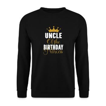 Uncle of the Birthday Princess - Unisex Sweatshirt - black - Front - Alina (178cm) & Michal (187cm)