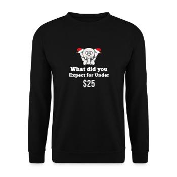 Elefanten-Weihnachtsmann Snark unter 25 $ - Unisex Pullover - Schwarz - Vorne - Alina (178cm) & Michal (187cm)