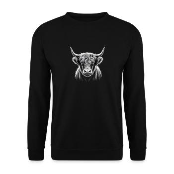 Bovins Highland - Sweat-shirt Unisexe - noir - Devant - Alina (178cm) & Michal (187cm)
