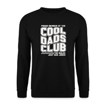 Cool Dads Club - Papa Vatertag Geschenk - Unisex Pullover - Schwarz - Vorne - Alina (178cm) & Michal (187cm)