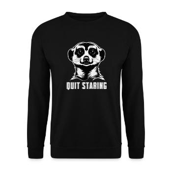 Meerkat Quit Staring - Funny Animal Shirt - Unisex Sweatshirt - black - Front - Alina (178cm) & Michal (187cm)