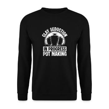 Pottery Artists Clay Seduction Pottery - Unisex Sweatshirt - black - Front - Alina (178cm) & Michal (187cm)