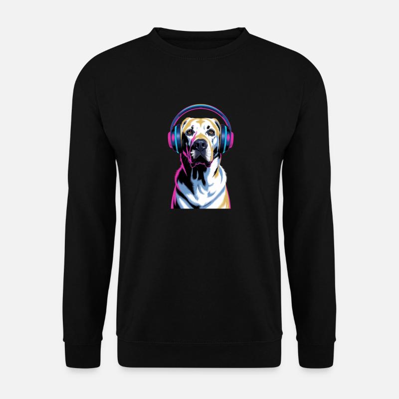 Labrador with headphones - Unisex Sweatshirt - black