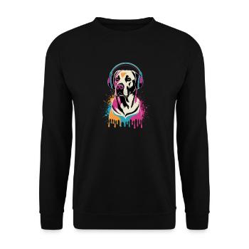 Labrador avec casque - Sweat-shirt Unisexe - noir - Devant - Alina (178cm) & Michal (187cm)