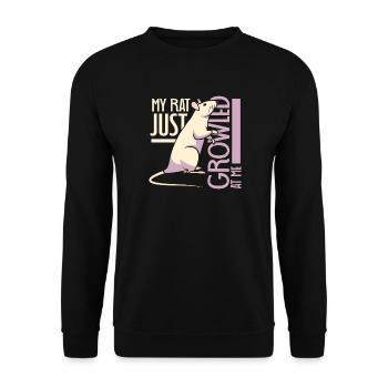 Rat, house rat, rat owner, rat lover - Unisex Sweatshirt - black - Front - Alina (178cm) & Michal (187cm)
