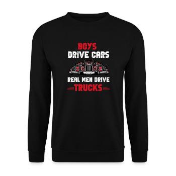Real Men Trucks - Sweat-shirt Unisexe - noir - Devant - Alina (178cm) & Michal (187cm)