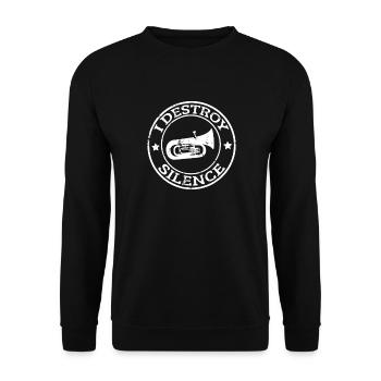 Insigne en laiton Je Détruis le Silence - Sweat-shirt Unisexe - noir - Devant - Alina (178cm) & Michal (187cm)