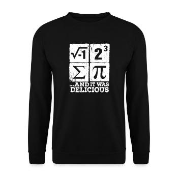 Pi, i and Sigma: Delicious Math - Unisex Sweatshirt - black - Front - Alina (178cm) & Michal (187cm)
