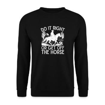 Équitation de rodéo : faites-le bien ou descendez du cowboy - Sweat-shirt Unisexe - noir - Devant - Alina (178cm) & Michal (187cm)