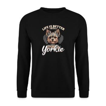Yorkshire Terrier Yorkie Dog Breed - Unisex Sweatshirt - black - Front - Alina (178cm) & Michal (187cm)