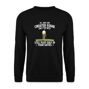 Best Men Golf In Their Sixties Humor - Unisex Sweatshirt - black - Front - Alina (178cm) & Michal (187cm)
