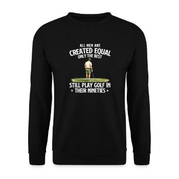 Best Men Golf In Their Nineties Humor - Unisex Sweatshirt - black - Front - Alina (178cm) & Michal (187cm)