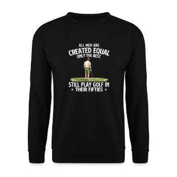 Best Men Golf In Their Fifties Humor - Unisex Sweatshirt - black - Front - Alina (178cm) & Michal (187cm)