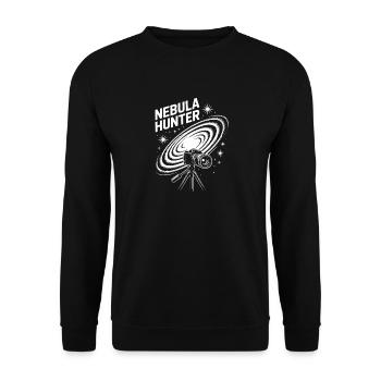 Nebula Hunter Kosmisches Teleskop - Unisex Pullover - Schwarz - Vorne - Alina (178cm) & Michal (187cm)
