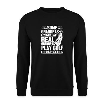 Tee de sieste de golf grand-père - Sweat-shirt Unisexe - noir - Devant - Alina (178cm) & Michal (187cm)