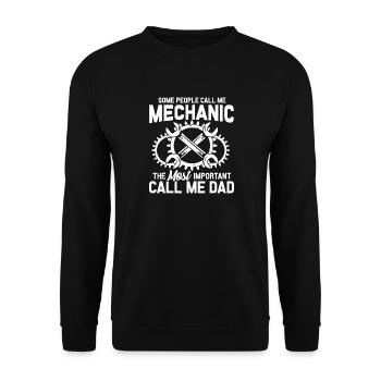 Mechanic Dad: The Most Important Call - Unisex Sweatshirt - black - Front - Alina (178cm) & Michal (187cm)