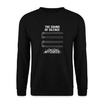 Sound of Silence Notenblätter - Unisex Pullover - Schwarz - Vorne - Alina (178cm) & Michal (187cm)