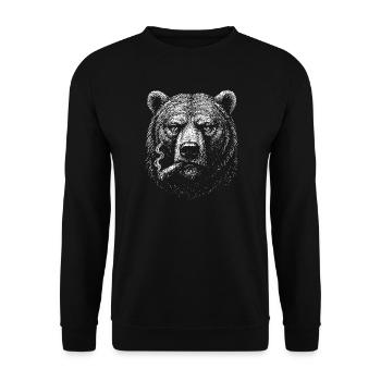Halte dich an der Zigaretten-Skizze - Unisex Pullover - Schwarz - Vorne - Alina (178cm) & Michal (187cm)