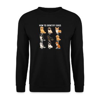 Comment reconnaître les chiens Humour drôle de table canin - Sweat-shirt Unisexe - noir - Devant - Alina (178cm) & Michal (187cm)