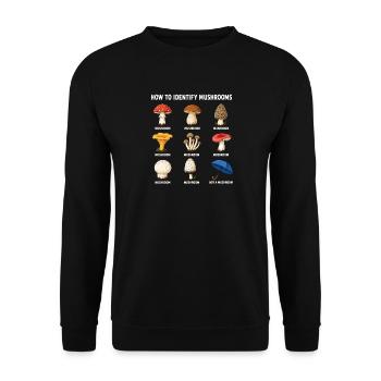 How to identify mushrooms funny - Unisex Sweatshirt - black - Front - Alina (178cm) & Michal (187cm)