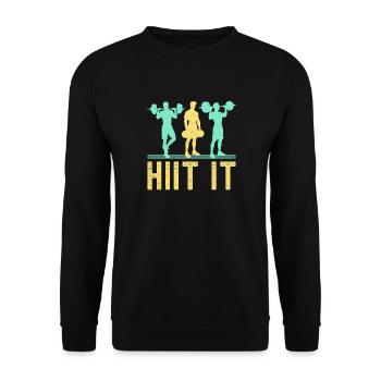 Fitness Fanatics Hiit It Calisthenics Gym - Unisex Sweatshirt - black - Front - Alina (178cm) & Michal (187cm)