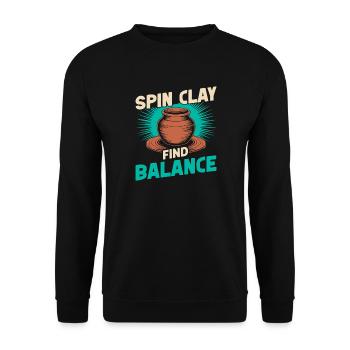 Gifts For Pottery Makers Find Balance Pottery - Unisex Sweatshirt - black - Front - Alina (178cm) & Michal (187cm)