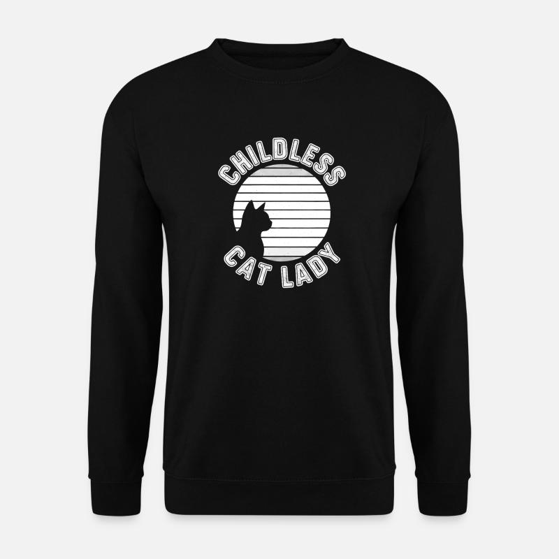Cat Silhouette Sunset Emblem - Unisex Sweatshirt - black