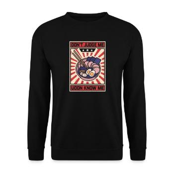 Ne me juge pas, les udon me connaissent - Sweat-shirt Unisexe - noir - Devant - Alina (178cm) & Michal (187cm)