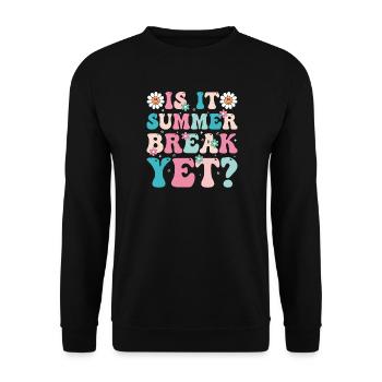 Sommerpause Retro-Blumen Schriftzug - Unisex Pullover - Schwarz - Vorne - Alina (178cm) & Michal (187cm)