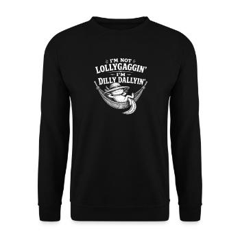 Ich trödel nicht, ich trödel, Axolotl! - Unisex Pullover - Schwarz - Vorne - Alina (178cm) & Michal (187cm)
