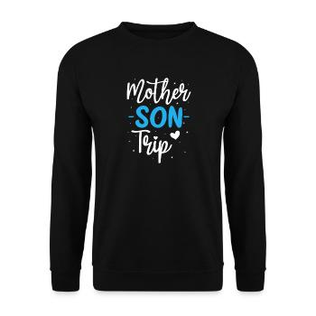 Mutter-Sohn-Reise - Unisex Pullover - Schwarz - Vorne - Alina (178cm) & Michal (187cm)