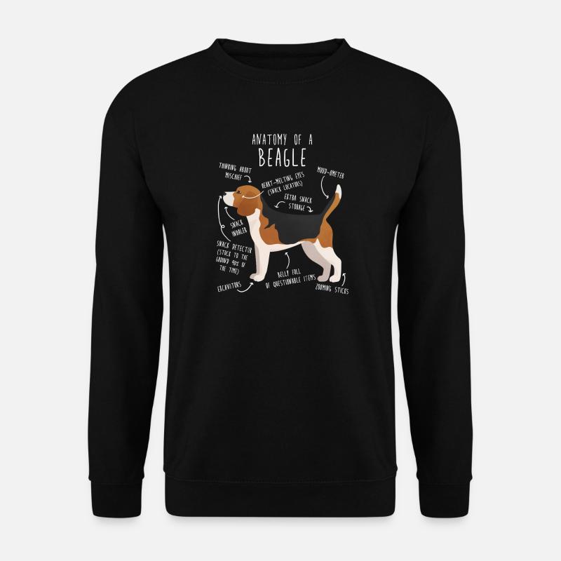 Anatomie des Beagle-Hundes - Unisex Pullover - Schwarz