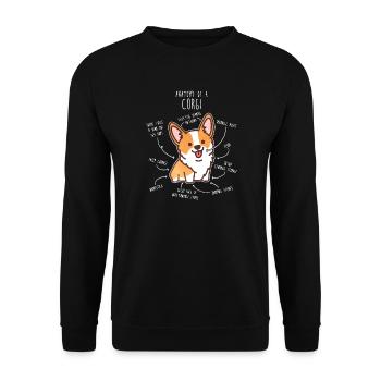 Corgi Dog Anatomy - Unisex Sweatshirt - black - Front - Alina (178cm) & Michal (187cm)