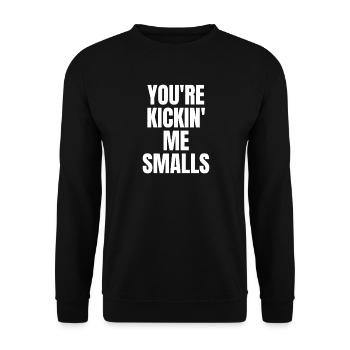 Mère enceinte, tu me donnes un coup de pied, Smalls, drôle - Sweat-shirt Unisexe - noir - Devant - Alina (178cm) & Michal (187cm)