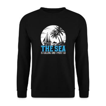La mer appelle et je dois y aller, capitaine voile voile - Sweat-shirt Unisexe - noir - Devant - Alina (178cm) & Michal (187cm)