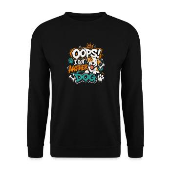 Oops, ich hab wieder Hund! - Unisex Pullover - Schwarz - Vorne - Alina (178cm) & Michal (187cm)