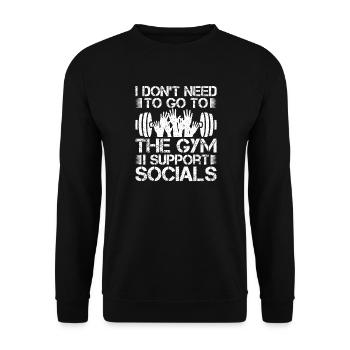 Citation d’assistante sociale : Ne va pas à la salle de sport Soutien social - Sweat-shirt Unisexe - noir - Devant - Alina (178cm) & Michal (187cm)