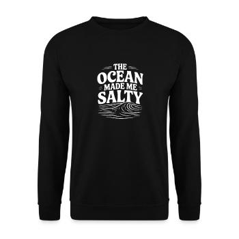 Der Ozean hat mich salzig gemacht - Unisex Pullover - Schwarz - Vorne - Alina (178cm) & Michal (187cm)