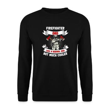 Papa pompier cool - Sweat-shirt Unisexe - noir - Devant - Alina (178cm) & Michal (187cm)