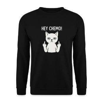 Chat de soutien chimio-chimio-insolent - Sweat-shirt Unisexe - noir - Devant - Alina (178cm) & Michal (187cm)