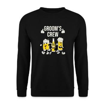 Funny Bräutigams Crew Bier - Unisex Pullover - Schwarz - Vorne - Alina (178cm) & Michal (187cm)