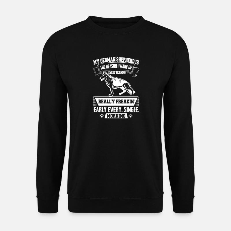 Frühmorgens Hunde-Meme-Tee - Unisex Pullover - Schwarz